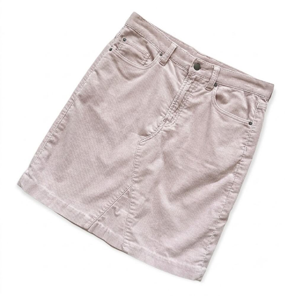GAP Corduroy A Line Mini Skirt Beige Cotton Blend Casual Womens 28
